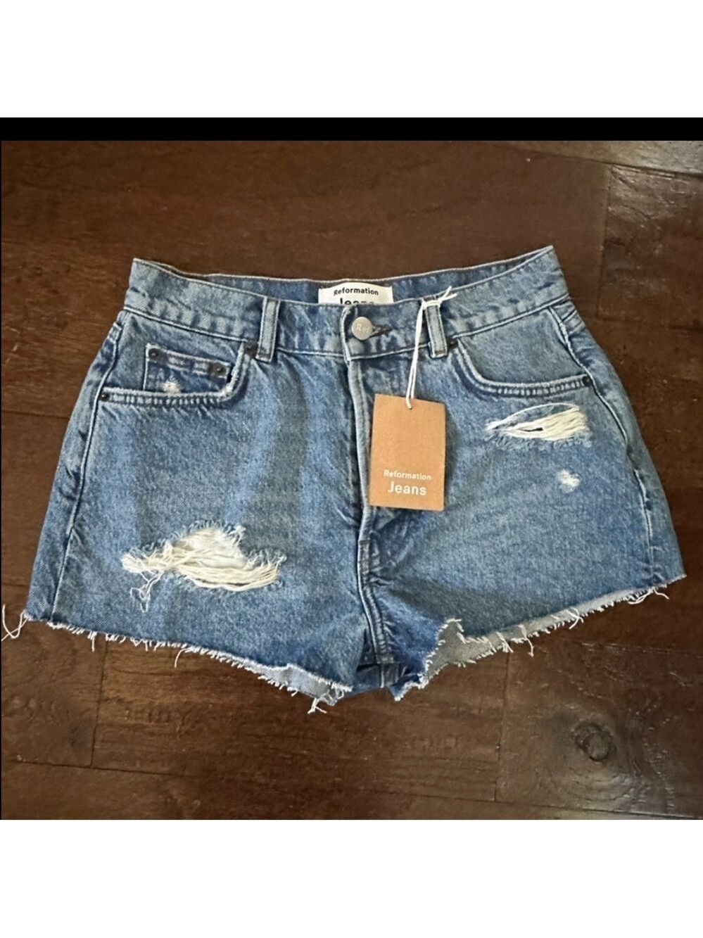 REFORMATION-Dixie High Rise Jean shorts- Colorado blue, size 25 NWT. - Picture 14 of 14